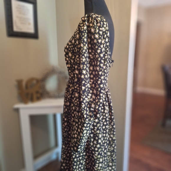 Who What Wear Dresses & Skirts - Who What Wear Leopard Maxi Cottagecore Scoop Back Dress Small